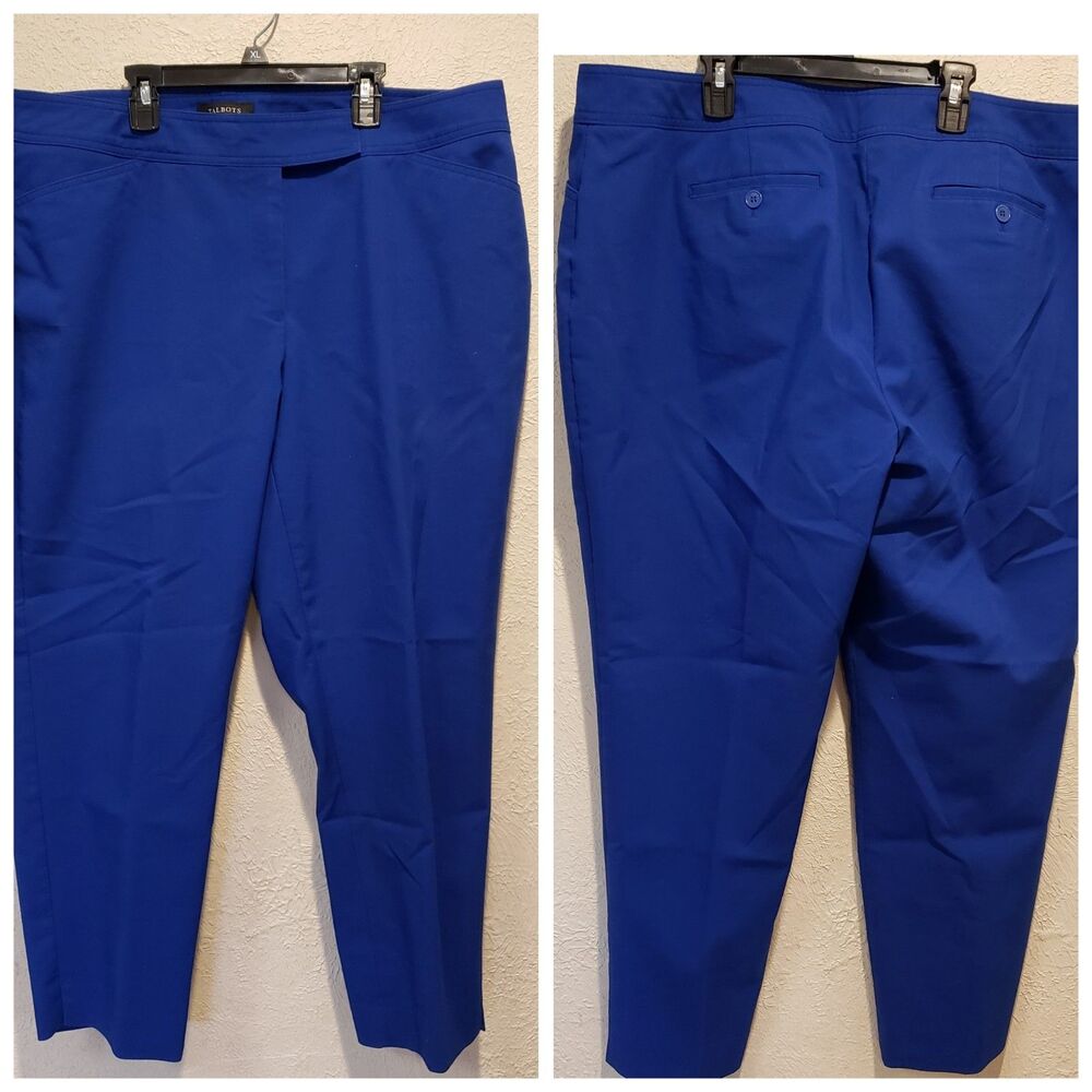 Talbots Heritage Office Attire Pants Fully Lined size 16W Royal Blue